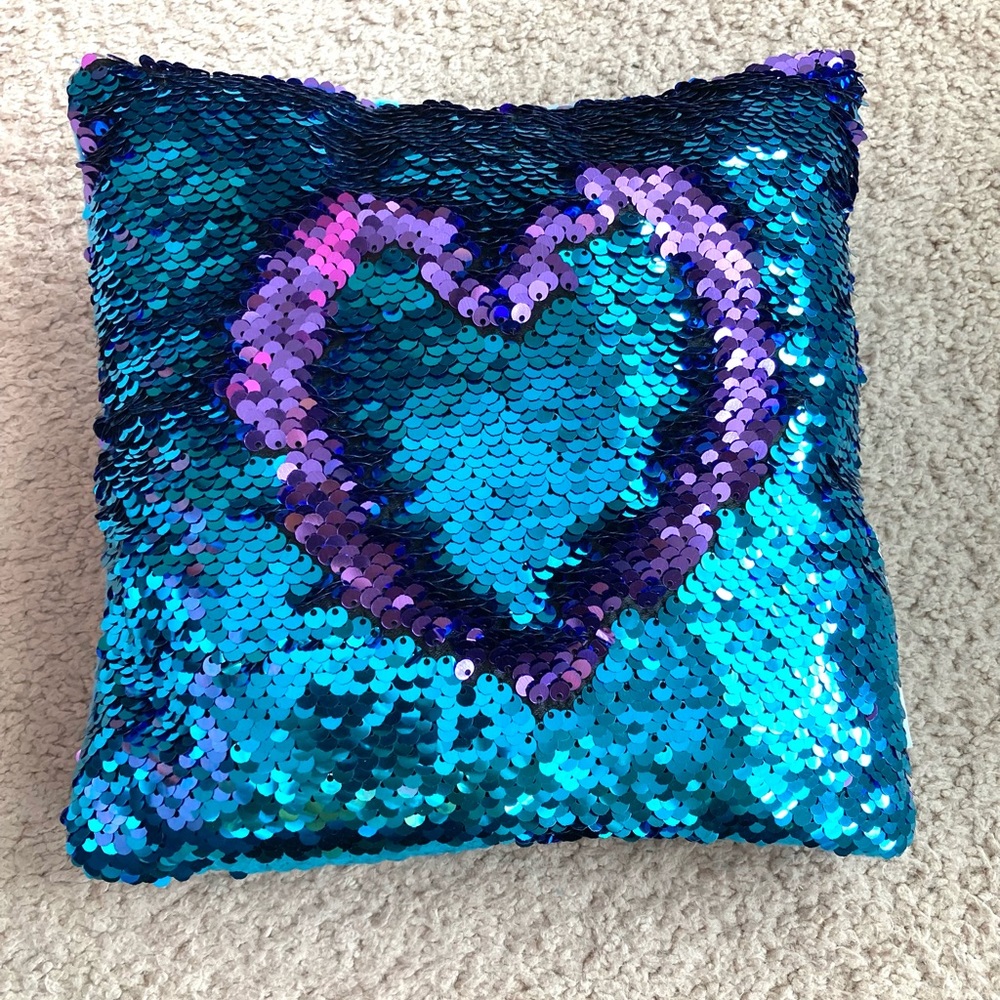 Metallic Sequin Two Tone Reversible Decor Writable Pillow